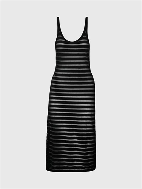 Sheer Stripe Knit Beach Dress Calvin Klein® Kw0kw02464beh