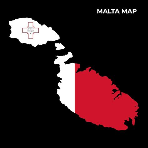 Premium Vector Malta National Flag Map Design Illustration Of Malta