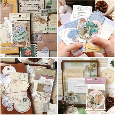 Amazon.com: 120 Piece Vintage Scrapbook Stickers, Antique Stickers Parchment Old Retro ...