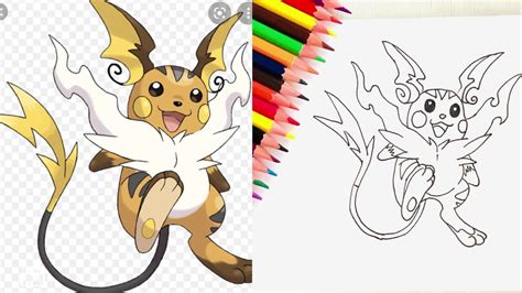 How To Draw Shiny Raichu Mega Pokemon Vẽ Shiny Raichu Pokemon Youtube