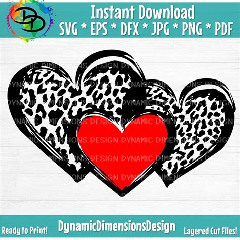 Leopard Print Heart Svg Valentine S Day Cut File Cute Girl Love Desi