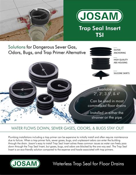 Josams Tsi® Waterless Trap Seal For Floor Drains Josam