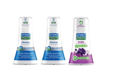 SmartMouth Clinical DDS Activated Mouthwash Bundle - Clean Mint & Kids ...