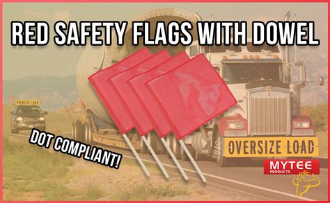 Amazon Mytee Products Red Safety Flags For Trucks With Dowel Dot