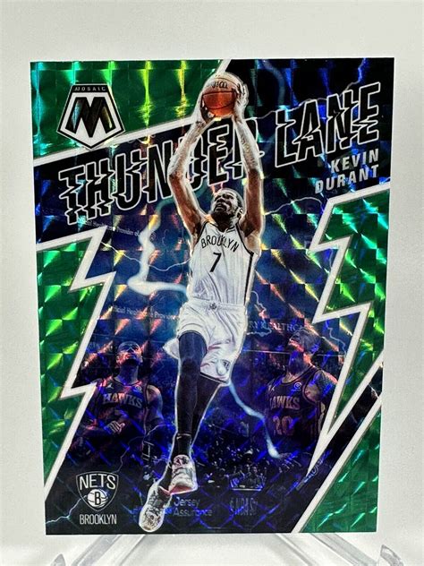 2021 22 Panini Mosaic Kevin Durant Thunder Lane Green Mosaic Prizm 7