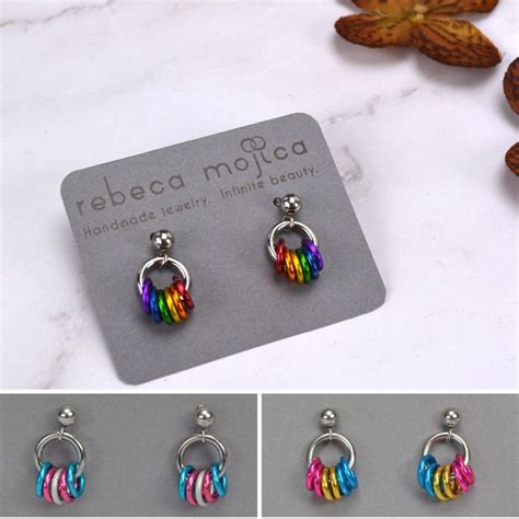 Transgender Pride Tiny Flag Earring Lgbt Jewelry Pride Jewellery