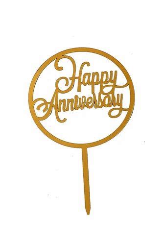 Round Happy Anniversary Acrylic Cake Topper For Anniversaries Packaging Type Packet At Rs 16