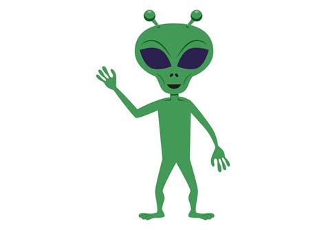 Cartoon green alien. Vector illustration of aliens isolated on a white ...