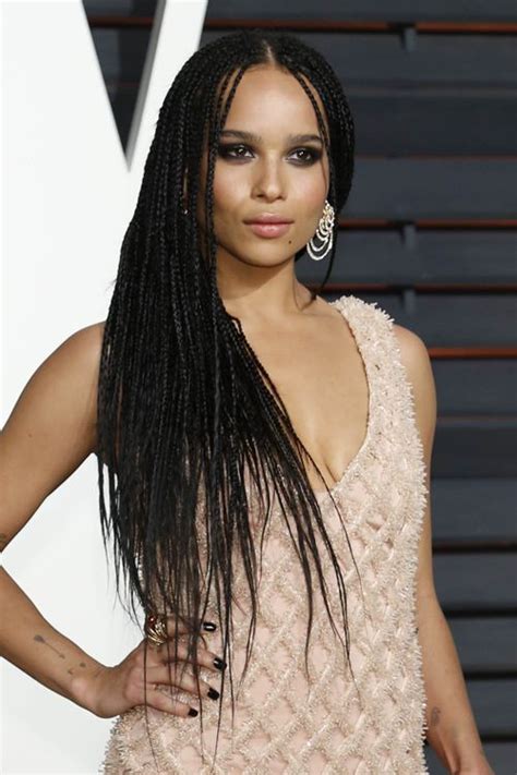 Zoë Kravitz Black Mini Braids Hairstyle Steal Her Style Natural Hair