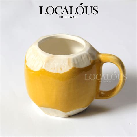 Jual Mug Keramik Motif Kelapa Coconut Gelas Untuk Hadiah Cangkir Kado