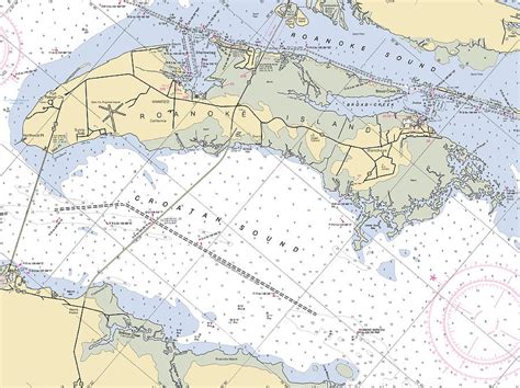 Roanoke Island North Carolina Nautical Chart Mixed Media By Sea Koast Pixels