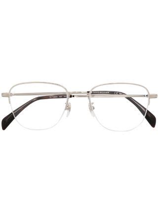 Eyewear By David Beckham Semi Rimless Rectangular Frame Glasses Farfetch