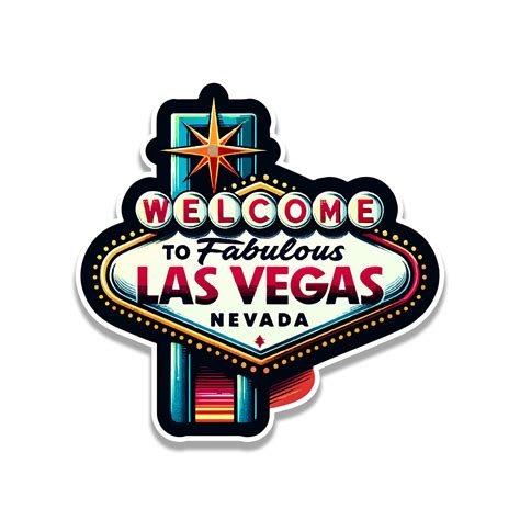 Vegas Welcome Sign Sticker - Neon Retro Decal