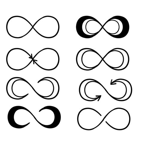 Infinity Symbols Eternal Limitless Endless Life Logo Or Tattoo Concepthand Drawn Doodle