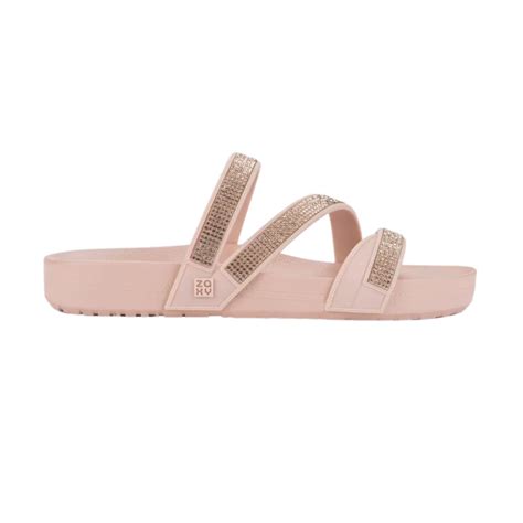 Chinelo Slide Zaxy Glow Feminino Nude Rosado GODIVA CALÇADOS