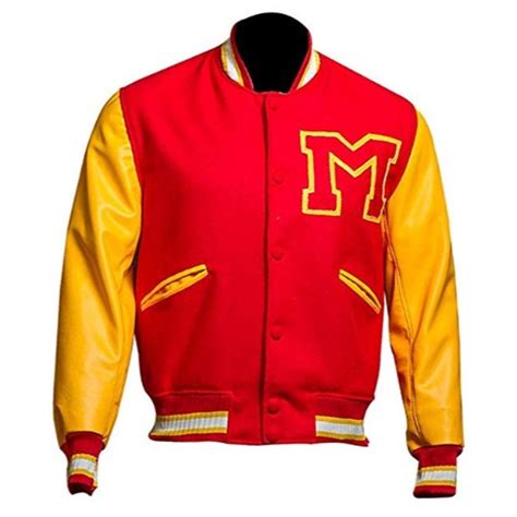 Mj Thriller Michael Jackson Red M Logo Varsity Letterman Jacket