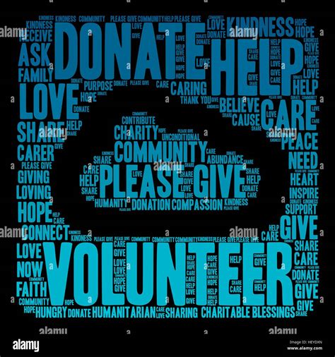 Volunteer Word Cloud On A Black Background Stock Vector Image And Art Alamy