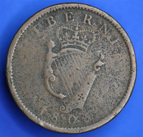 George Iii Irish Hibernia Halfpenny D Coin R Etsy