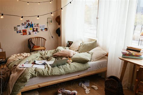 Cozy Bedroom Of Teenager With Messy Bed By Stocksy Contributor