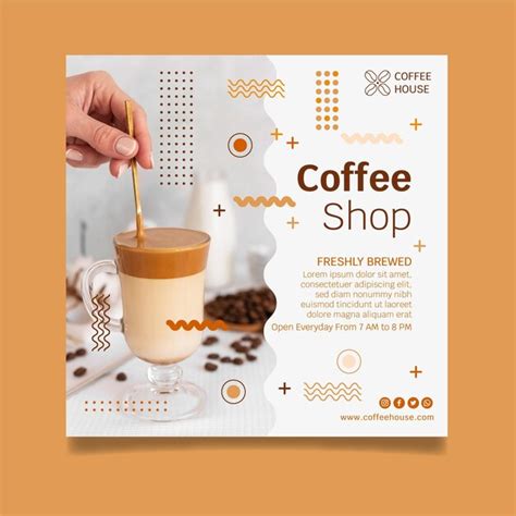 Premium Vector | Coffee shop flyer template