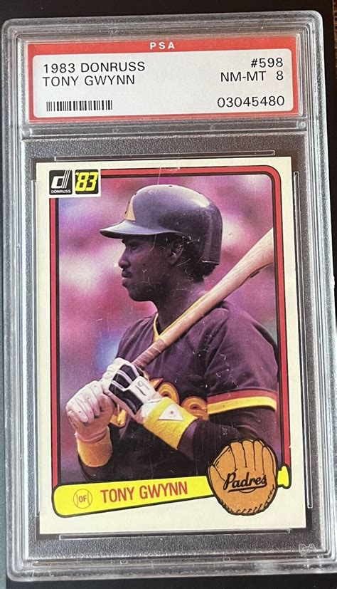 1983 Donruss 598 Tony Gwynn Rookie Baseball Card Psa 8 Nm Mt Ebay