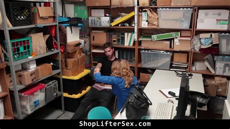 Shoplifter Guy Has To Do What The Mean Female Guard Tells Him To Do Including Eating Her Pussy