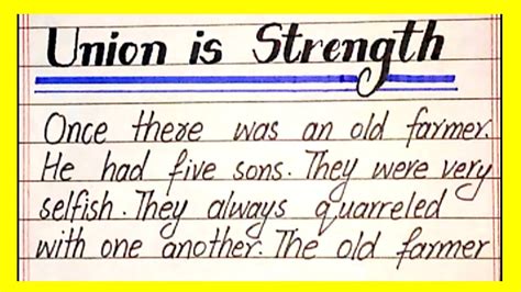 Union Is Strength Story In English A Farmer And His Sons Story Story