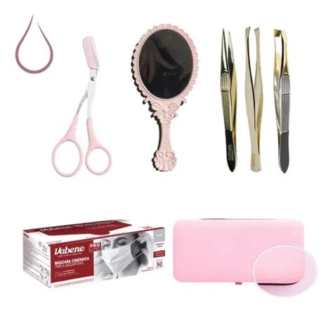 Kit Para Sobrancelha Com Pinças Estojo Espelho E Mascara Mercadolivre