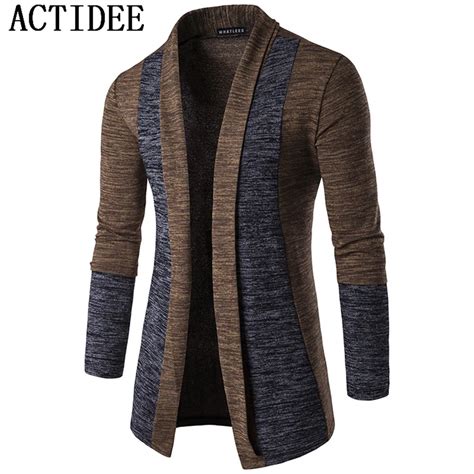 New Brand Actidee 2017 New Spring Autumn Mens Patchwork Fashion Cotton Knitted Cardigan Man