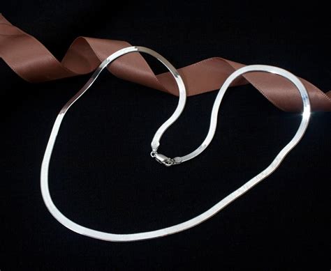 Silver Herringbone Chain For Men High Quality Real Sterling Silver