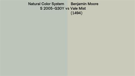 Natural Color System S 2005 G30Y Vs Benjamin Moore Vale Mist 1494