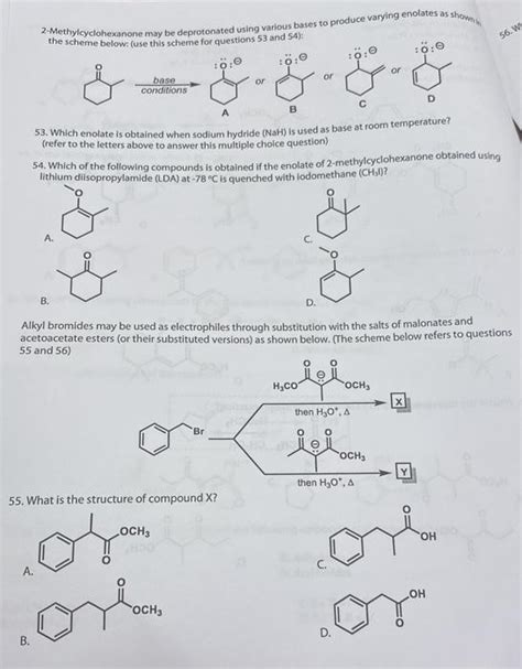 Solved 2 Methylcyclohexanone May Be Deprotonated Using Chegg