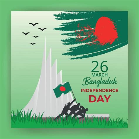 Happy Bangladesh independence day vector illustration with national ...