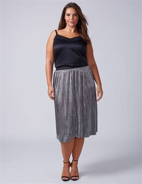 Lane Bryant Plus Size Metallic Midi Skirt Best Metallic Ts Popsugar Fashion Photo 9