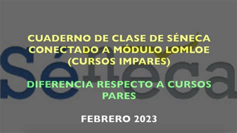 Curso 22 23 Cuaderno de Clase de Séneca para cursos impares