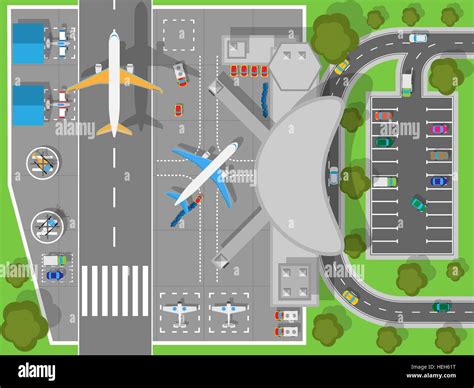 airport  top view terminal  aircraft airport top view terminal