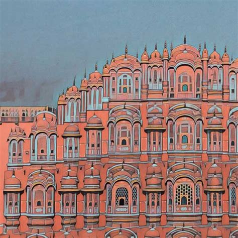 Hawa Mahal Poster Jaipur Rajasthan Travel Poster Of India My Retro