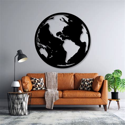 Metal Wall Art Globe, Metal Wall Decor, World, Gift for Teachers ...