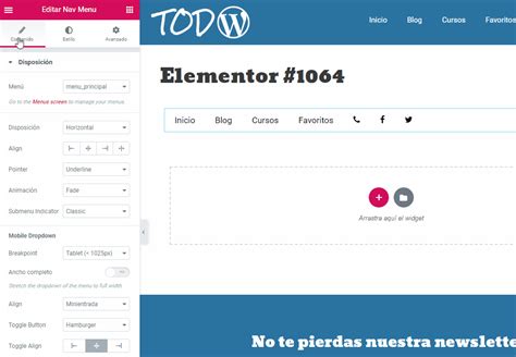 Cómo crear un Sticky menú con Elementor TodoWP