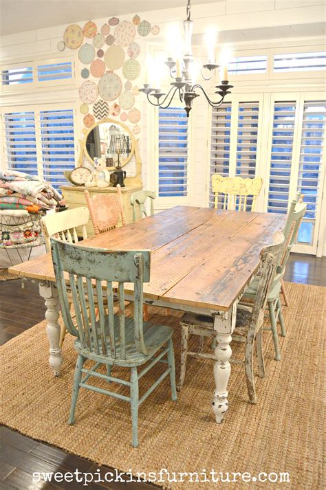 My New Farm Style Table W Mismatched Chairs Milkpaint Farm Style