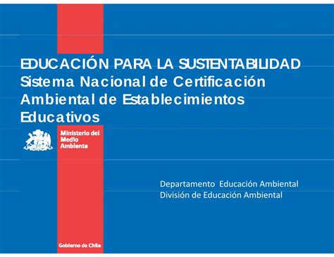 Pdf Educaci N Para La Sustentabilidad Sistema Nacional De