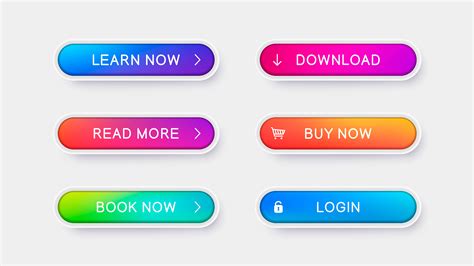 Trendy Gradient Buttons For Web Design 1213209 Vector Art At Vecteezy