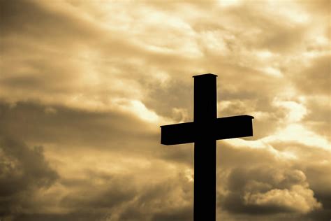 Simple wood catholic cross silhouette Photograph by Benedek Alpar