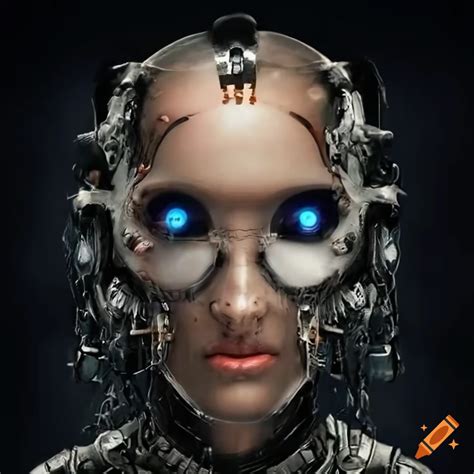 Biopunk Cyborg With Extreme Hyper Realistic Details In Closeup View On