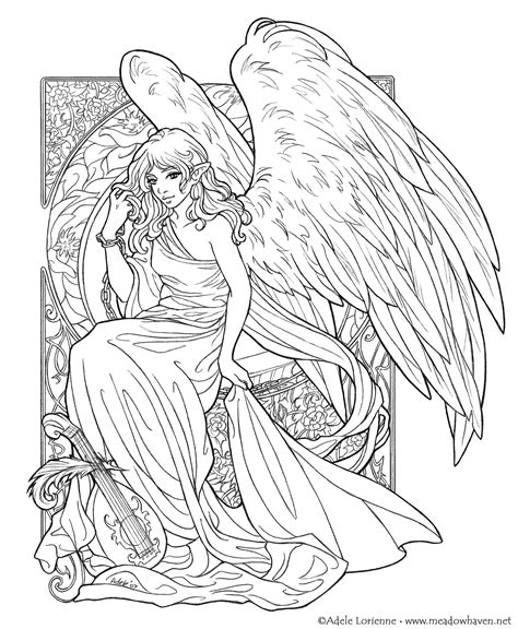 Wings Girl Myths And Legends Adult Coloring Pages