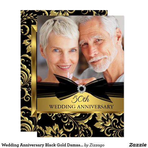 50th Wedding Anniversary With Vintage Photo Invitation Zazzle Artofit