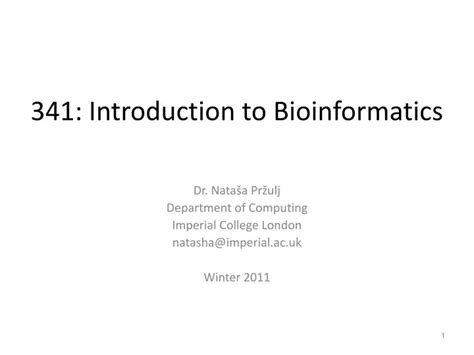 Ppt Introduction To Bioinformatics Powerpoint Presentation Free