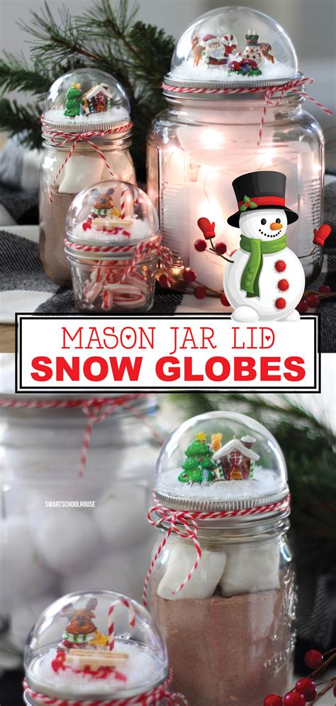 Mason Jar Lid Snow Globe Smart School House