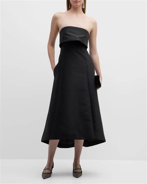 Toteme Strapless High Low Midi Dress Neiman Marcus