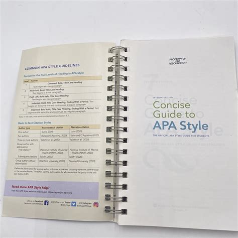 Concise Guide To APA Style 7th Edition OFFICIAL Good Condition